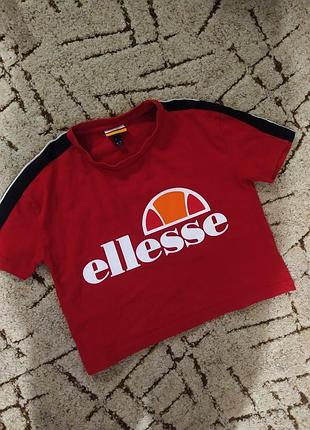 Укороченная футболка ellesse, элис оригинал кроп топ