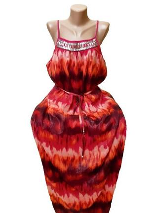 Дивовижне максі плаття george з регулюванням декольте і вишивкою стеклярусом xl-3xl