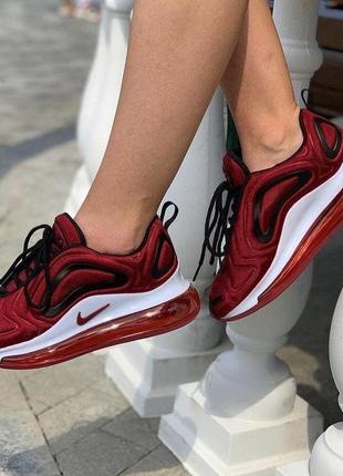 Шикарные женские кроссовки nike air max 720 бордовые2 фото