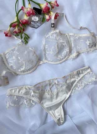 Новая коллекция! luxe lingerie комплект белье бюст лиф и трусики от victoria's secret