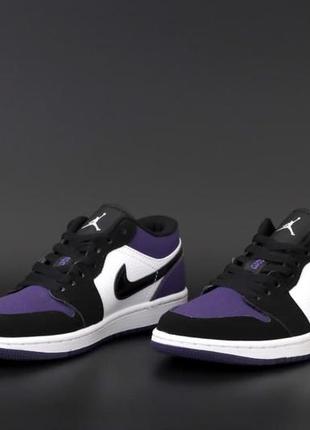 Nike air jordan 1 retro black/purple🆕шикарные кроссовки найк🆕купить наложенный платёж