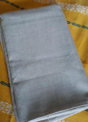 Отрезы  винтажной советской бежевой  серой льняной ткани. 100% лен.2 фото