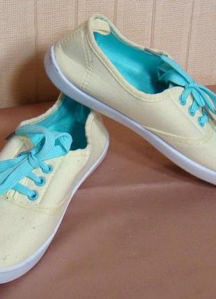 Мокасины детские, джинсовые, желтые primark