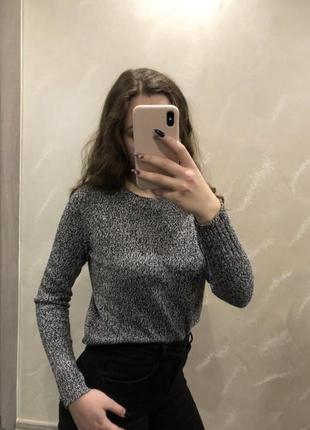 Тонкий шовковий базовий светр h&m