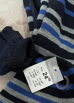 Набор на флисовой подкладке для мальчика 1-2 года  указан размер с /шапка шарф перчатки3 фото
