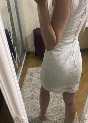 Платье zara белое прошва хлопок8 фото
