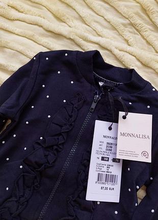 Кофта на блискавці monnalisa 76-80 см для дівчинки люкс бренд 2