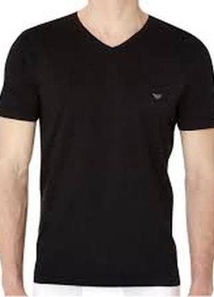 Футболка emporio armani cotton черная оригинал (l)