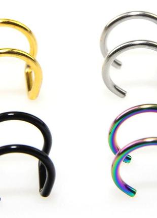 Кафф серьга на ухо двойной