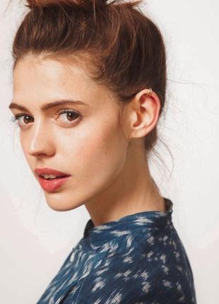 Кафф серьга на ухо двойной