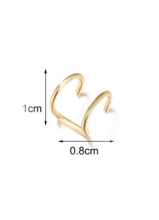 Кафф серьга на ухо двойной