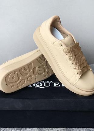 Alexander mcqueen🆕шикарные женские кроссовки🆕бежевые кожаные маквин🆕жіночі кросівки🆕 весну5 фото