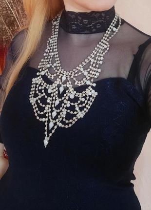 Намисто, кольє з стразами (святкове, вечірнє) (ошатне кольє, намиста з стразами)2 фото