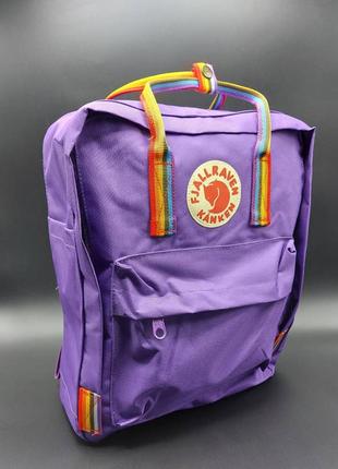 Сумка - рюкзак fjallraven kanken classic, с радужными ручками, радужные, канкен4 фото