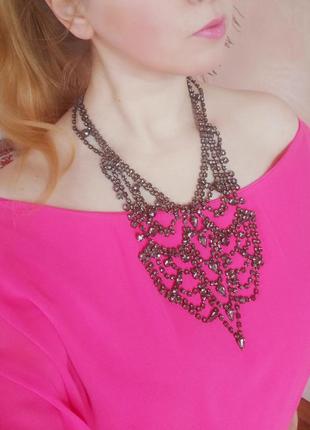 Намисто, кольє з стразами (святкове, вечірнє) (ошатне кольє, намиста з стразами)4 фото