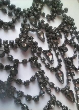 Намисто, кольє з стразами (святкове, вечірнє) (ошатне кольє, намиста з стразами)5 фото