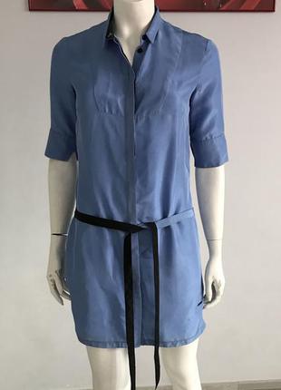 Costume national шелковое платье рубашечный крой , р 42-44