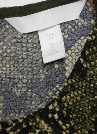 Блуза блузка из вискозы с узлом в анималистический принт питона от h&m8 фото