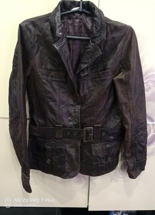 Роскошная кожаная куртка, пиджак из нежной кожи ягненка promod винтаж3 фото