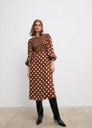 Платье zara в горохи - s, m, l