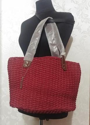 Натуральная плетеная сумка соломка nina ricci.2 фото