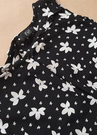 F&f чорна блузка квітковий принт s-m2 фото