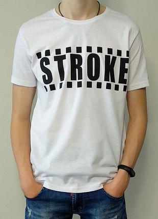 Мужская футболка stroke, белого цвета