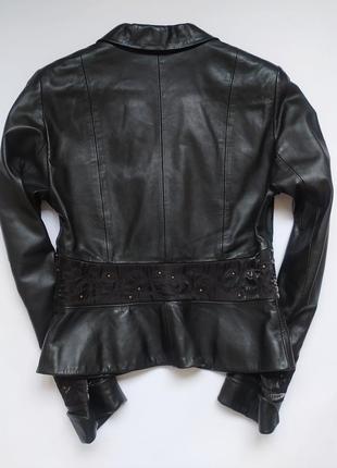 Красивый кожаный пиджак, размер м,vikajiny3 фото
