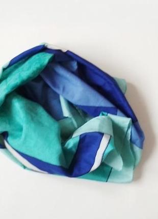 Большой платок платочек синий бирюзовый аквамарин квадратный косинка косынка хустка шарф шарфик