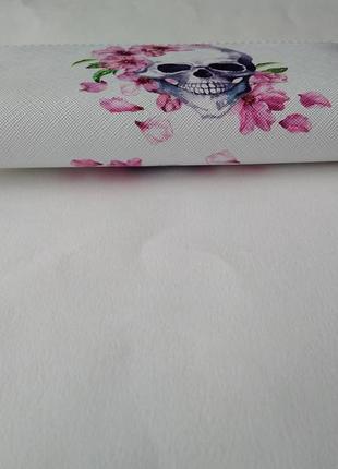 Новый обалденный трендовый большой кошелек череп цветы портмоне на молнии7 фото