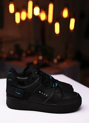 Кроссовки nike air force 1 type black4 фото