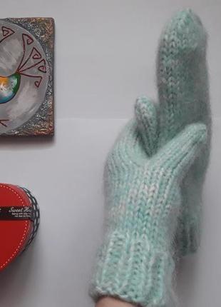 Ефектні красиві теплі рукавички - варішки ручна робота2 фото