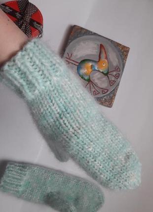 Ефектні красиві теплі рукавички - варішки ручна робота6 фото