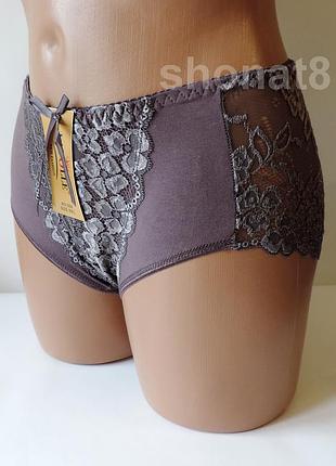 Жіночі елегантні трусики з мереживом la volle 558 темно-сірі