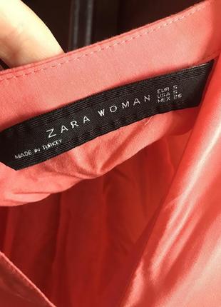 Блуза рубашка коралловая zara3 фото