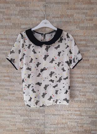 Легкая шифоновая блуза футболка бабочки atmosphere s/8/34-36