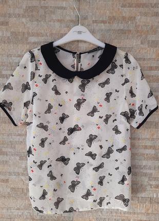 Легкая шифоновая блуза футболка бабочки atmosphere s/8/34-362 фото