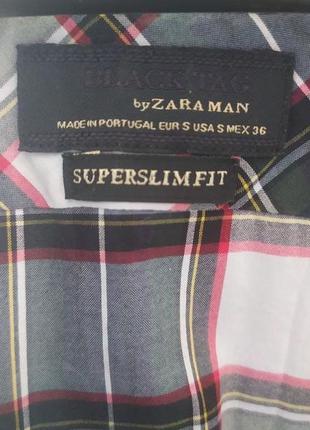 Мужская рубашка в клетку zara man4 фото