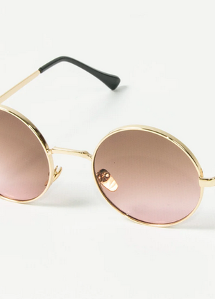 Очки круглые солнцезащитные очки коричнево-розовый1 фото