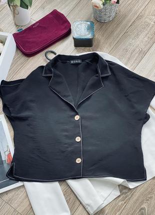 Чёрная блузка оверсайз3 фото