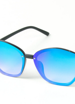 Окуляри жіночі сонцезахисні дзеркальні окуляри блакитні7 фото