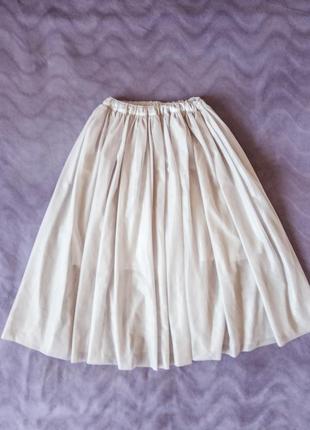 Женская длинная фатиновая юбка на подкладке s/xs фатин лёгкая пышная серая нарядная юбочка подкладка4 фото