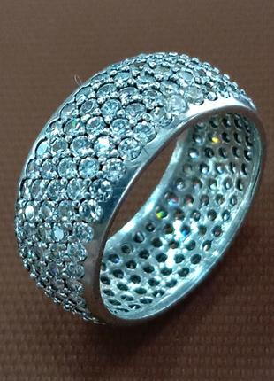 Серебряное широкое кольцо сенгин усыпанное фианитами1 фото