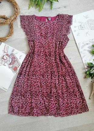 Плаття в дрібну плісировку плісе на дівчинку принт пума next