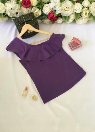 Фіолетова кофта з воланими /розпродаж фіолетова кофта на одне плече