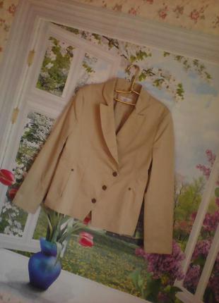 Sentigo  модный,стильный пиджак,жакет -косуха цвет кремовый р 38