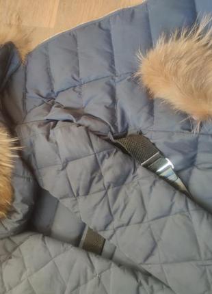 Женская зимняя курточка пуховик с шикарным мехом енот6 фото