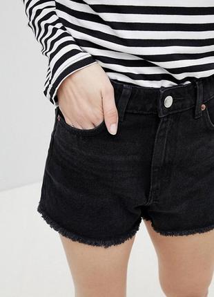 Джинсовые шорты monki высокая посадка