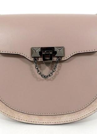Сумочка жіноча з натуральної шкіри. італія. пудрова