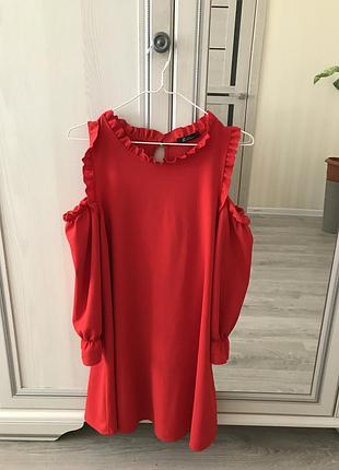 Красное платье оверсайз 2